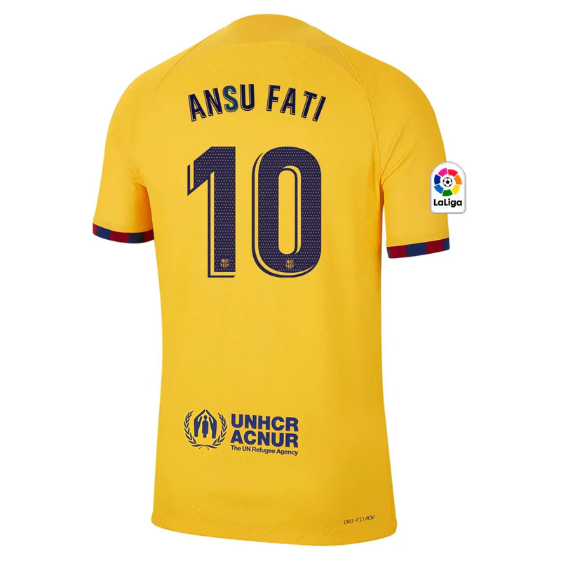 Camiseta Ansu Fati Barcelona 22/23 Versión del Jugador Senyera IV (Fourth) - Hombre